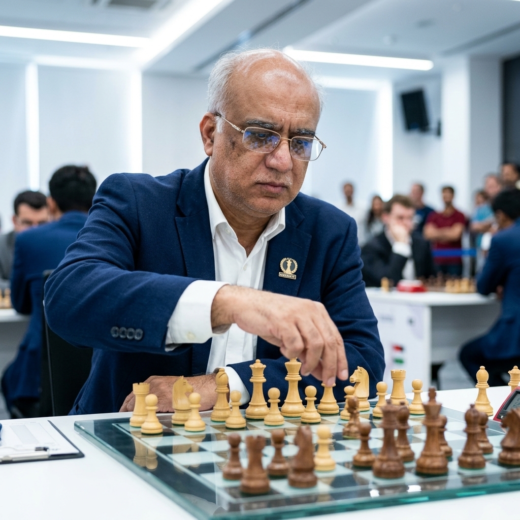 Professional chess master teaching at tournament in Pakistan - ChessWorld Coaching